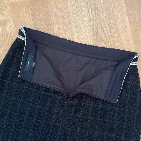 Ann Taylor Black Tweed Button Pocket Skirt Size 8 - Picture 10 of 14